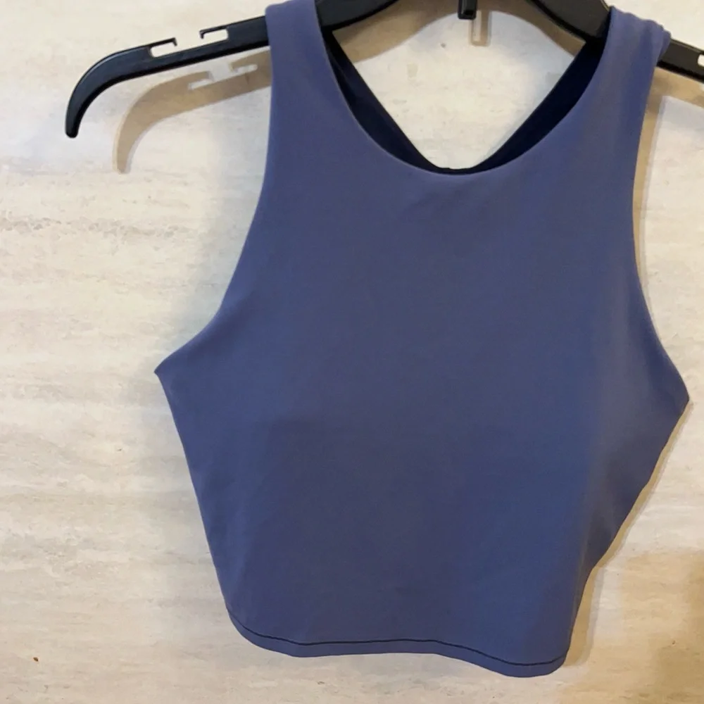 Athleta Conscious Crop Tank Top In Blue Periwinkle Color